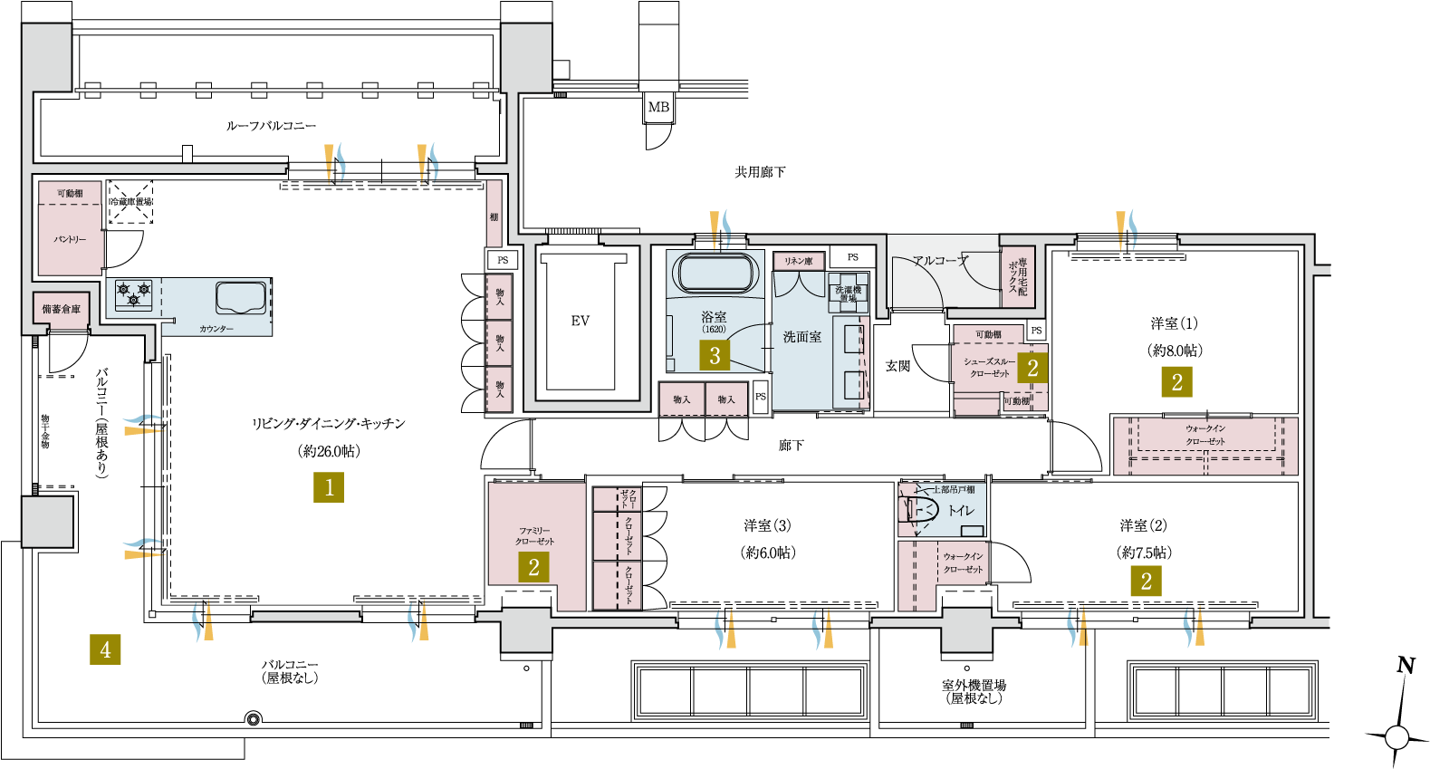 Hタイプ間取り図面